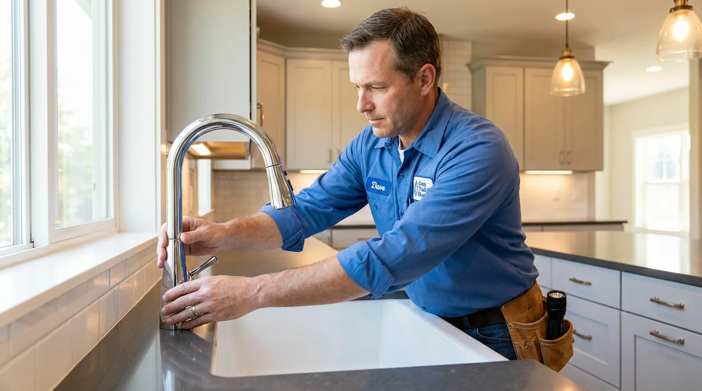 Kitchen faucet installation by Johns Plumbing LLC in Brookville